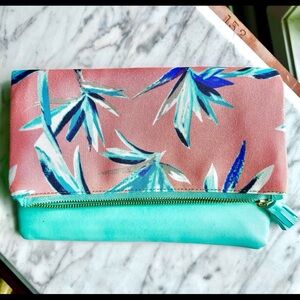 Rachel Pally Pink and Blue Tropical Clutch